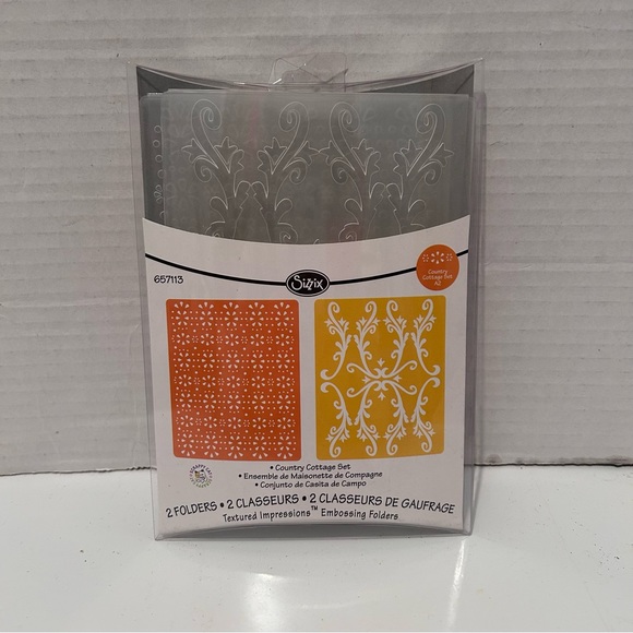 Sizzix Textured Impressions Embossing Folders 2PK - Country Cottage Set - Picture 2 of 3